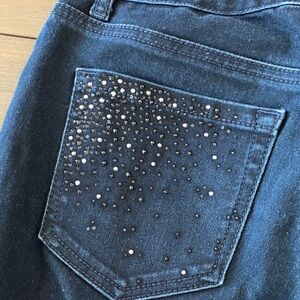 Laura Ashley Embellished Pocket Darkwash Bootcut Stretch Denim Jeans 8P